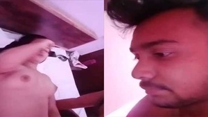 A beautiful Indian girl named Dehati gets intimate with her lover in a hotel room