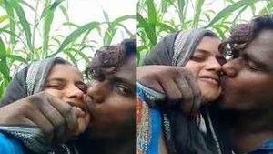 Desi lovers share a passionate kiss in the great outdoors