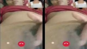 Beautiful girl masturbates on video call for her lover
