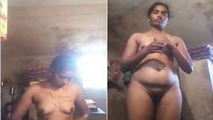 Indian girl gets naked for cash and reveals her breasts and vagina for her partner