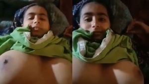 Pakistani wife with big breasts gets frisky on camera