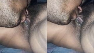 Husband pleasing his wife with oral sex
