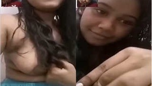 Bangla babe reveals her big breasts on video call