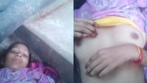 Indian babe gets naughty in mehendi outdoor MMS with audio