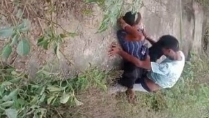 Outdoor sex between Randi and a village boy