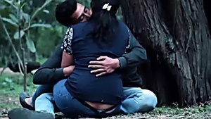 Outdoor kissing prank with Indian couple in video