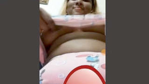 Girlfriend flaunts her ample bosom in a steamy video call
