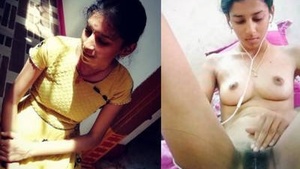 Cute desi teen pleasures herself with her fingers