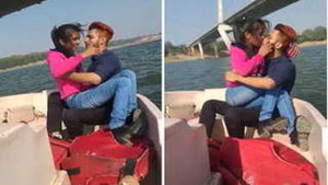 Desi couple in the mood for sex shares XXX kisses on boat