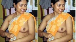 Desi girl masturbates with small boobs on display