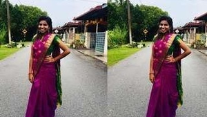 A charming Sri Lankan Tamil woman reveals her breasts and private parts