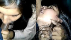 Desi couple enjoys outdoor sex at night