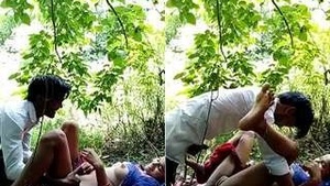 Rustic Indian couple has sex in the wild