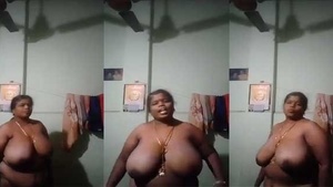 Indian wife flaunts her big, natural boobs on camera