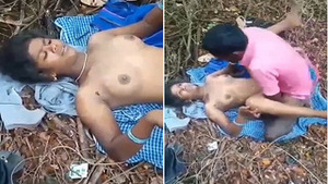 Desi amateur couple enjoys outdoor sex in Tamil porn video
