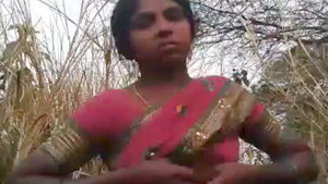 Rural Indian couple engages in sexual activity in the forest