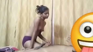 Adorable Indian girl gives a blowjob and gets fucked in part 1