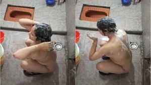 Hidden camera captures Desi bhabha's bathing routine in part one