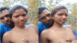 Desi bhabhi and black lover have outdoor sex in village