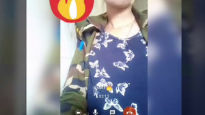 Desi military officer pleasures her boyfriend with her fingers in a video call