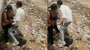 Desi aunty caught in the act of outdoor sex with guy