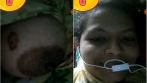 Cute Indian girl teases her lover with her boobs and pussy in video call
