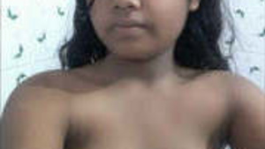 Cute Indian girl in lingerie gets naughty in the bathroom