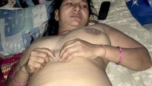 Fatty aunt from India giving a blowjob to her husband