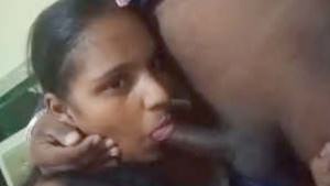 Indian girl gives a deep throat blowjob and balls massage