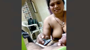 Desi wife shaves her husband's pubic hair in a steamy video