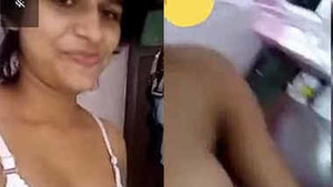 Indian college girl flaunts her body in a video call
