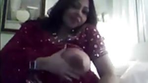 Busty Indian babe flaunts her big boobs and cute pussy on live stream