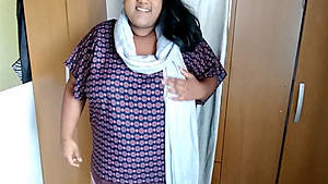 Fat Indian aunty strips down to reveal her curves