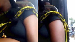 Chennai aunty's big boobs get caught on a bus