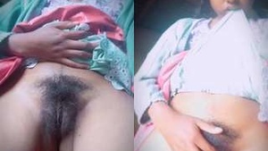 Exclusive video of a rustic Indian girl revealing her hairy pussy