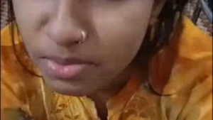 Cute Indian girlfriend gives a sensual blowjob