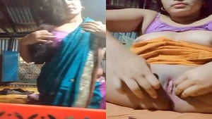 Bangladeshi village wife pleasures herself with her fingers