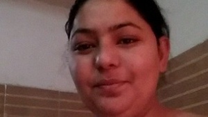 Selfie video of a naked Indian woman in the bathroom