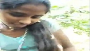 Tamil girl rides cock outdoors and takes cumshot on her face