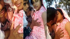 Big-boobed Desi girl enjoys outdoor sex in MMS