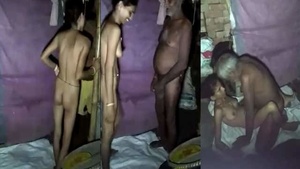 Village housewife gets naughty with her father-in-law in a video