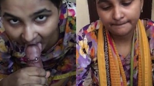 Indian college student gives her home tutor a blowjob