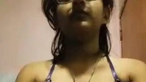Cute Indian girl strips down to her lingerie in desi style