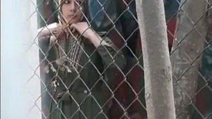 Hijabi girl gets fucked in the backyard
