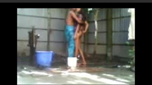 Desi couple indulges in steamy outdoor sex in the shower