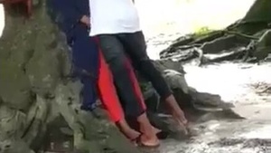 Hijabi babe indulges in outdoor masturbation with her partner